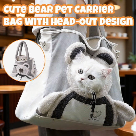 🐻 50% DE RÉDUCTION! 🐾 SAC DE TRANSPORT NOUNOURS - Design Tête à l'Air, Toile Respirante et Sécurisée, Idéal pour Chats et Petits Chiens Jusqu'à 4kg ✨🚗