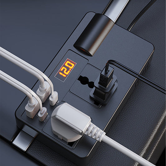 ⚡ 50% DE RÉDUCTION! ✨ Convertisseur de Voiture Portable 12V/24V vers 220V - 150W avec Écran LCD et 4 Prises pour Voyages & Urgences 🚗💨