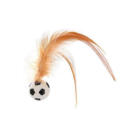 🐱50 % DE RÉDUCTION ! ✨ Balle interactive pour chat avec plume - Roule automatiquement et clignote pour un jeu actif et de l'exercice 🎾💫