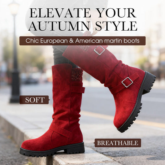 👢 57% OFF MAINTENANT ! 🔥 Bottes en Daim Chica pour Femmes - Style Européen & Semelle Antidérapante, Confort Toute la Journée 🍂✨