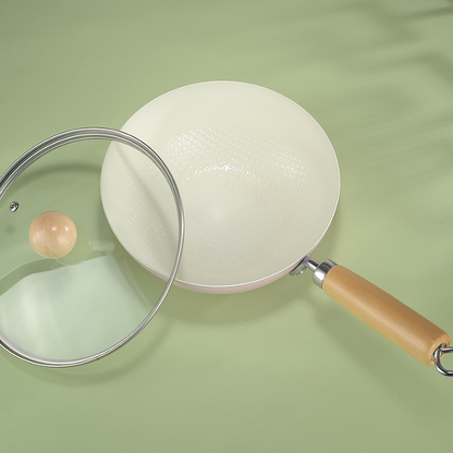 🔥 60% DE RÉDUCTION! 🍳 WOK CÉRAMIQUE ANTI-ADHÉSIF - Chauffage Rapide et Uniforme, Poignée Froide et Légère, Parfait pour Sautés et Fritures Santé 🌱👨‍🍳