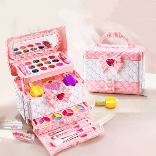 🎨 60% DE RÉDUCTION! ✨ TROUSSE DE MAQUILLAGE LAVABLE - 12 Produits Non Toxiques, Étui de Transport Coloré, Jeu Créatif et Sécuritaire pour Enfants 🌈👧