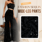 💖 DERNIER JOUR DE SOLDES : 60% DE RÉDUCTION ! 💃 Pantalon Large à Paillettes pour Femme – Taille Élastique, Brillant & Confortable pour Soirées ✨👖📦