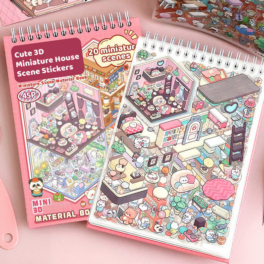 🏡 ACHETEZ 2, OFFERT 1 ! 🎨 Autocollants 3D Scènes de Maisons Miniatures – Adorables Décorations, Développent la Créativité et l'Imagination ✨📦