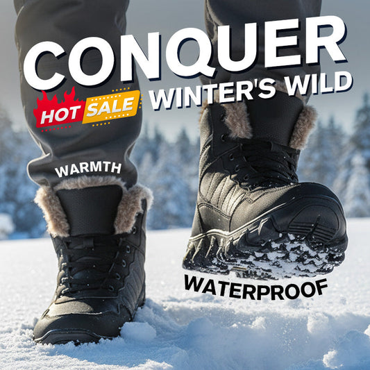 👢 60% DE RÉDUCTION ! ❄️ Bottes d'Hiver Montantes pour Hommes – Imperméables, Doublure Polaire & Semelle Antidérapante pour Froid Extrême 🧥📦