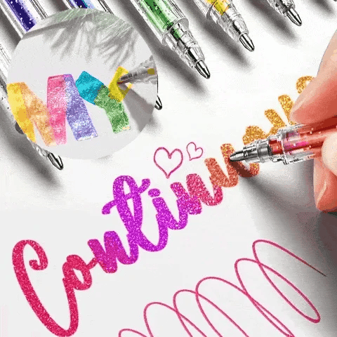 🖍️ 50% DE RÉDUCTION! ✨ Set de Stylos Gel Pailletés Biodégradables – Écriture Douce, Couleurs Éclatantes & Parfait pour Coloriage et DIY 🎨