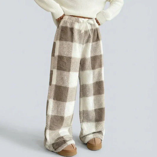 ⏳ 60% DE RÉDUCTION MAINTENANT ! 👖 Pantalon Droit Épais à Carreaux Rétro pour Femme – Coupe Classique, Tissu Doux & Confort Optimal pour Automne-Hiver 🍂