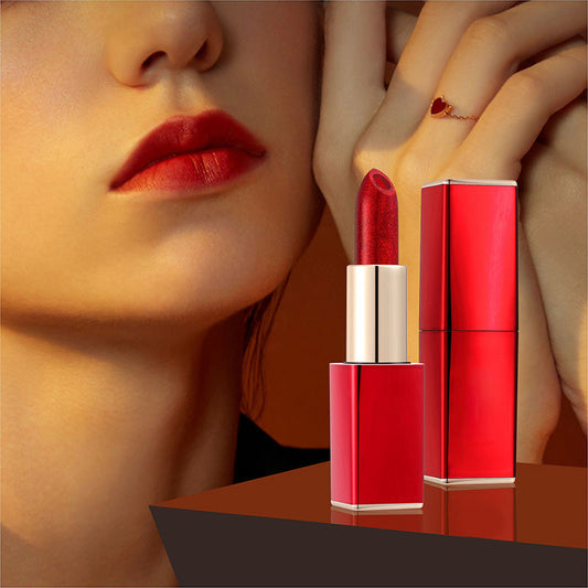 💄 50% de réduction! ✨ Rouge à Lèvres Pailleté Hydratant – Change de Couleur, Longue Tenue & Activation Thermique 💋