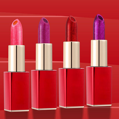 💄 50% de réduction! ✨ Rouge à Lèvres Pailleté Hydratant – Change de Couleur, Longue Tenue & Activation Thermique 💋