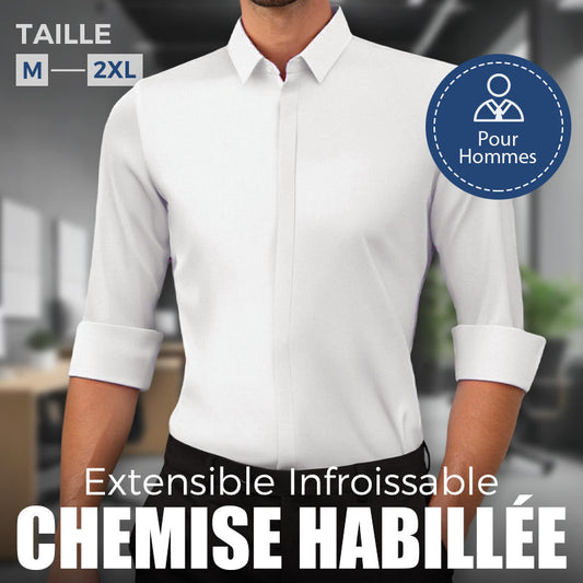 👔 60% DE RÉDUCTION! 💼 Chemise Habillée pour Hommes – Tissu Infroissable, Coupe Slim & Confort Maximum pour le Bureau et les Sorties ✨