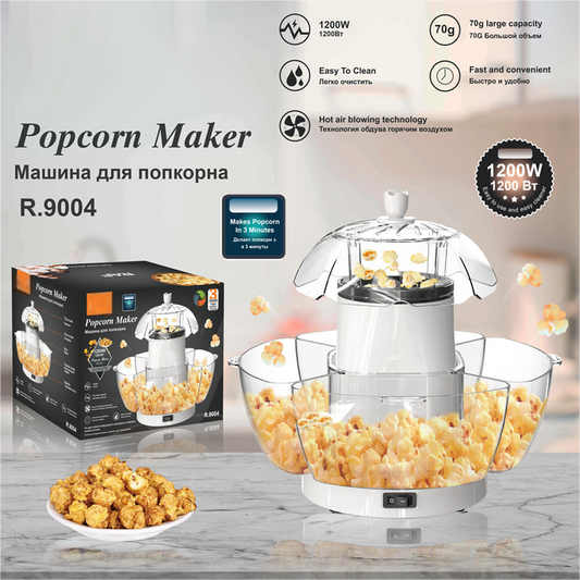 🍿 60% DE RÉDUCTION ! 🎄 Machine à Popcorn à Air Chaud – 1200W Automatique, Collation Saine & Nuit Cinéma en Famille 🎥✨