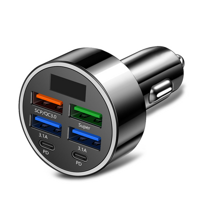 📢 ACHETEZ 1, OBTENEZ 1 GRATUIT! 🔌 Chargeur Voiture Rapide 6-en-1 – Ports multiples, affichage de tension & charge rapide – Idéal pour tous vos appareils en déplacement 🚗