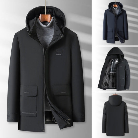 🧥 60% DE RÉDUCTION ! ⛄ Parka d‘Hiver pour Homme – Doublure Polaire, Capuche Amovible & Confort Chaud 🏔️✨