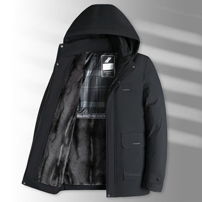 🧥 60% DE RÉDUCTION ! ⛄ Parka d‘Hiver pour Homme – Doublure Polaire, Capuche Amovible & Confort Chaud 🏔️✨