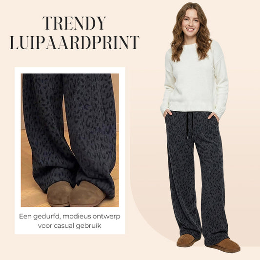 👖 60% DE RÉDUCTION MAINTENANT ! 🐆 Pantalon de Survêtement Large à Imprimé Léopard pour Femme – Coupe Confortable, Tissu Doux & Style Audacieux 💃