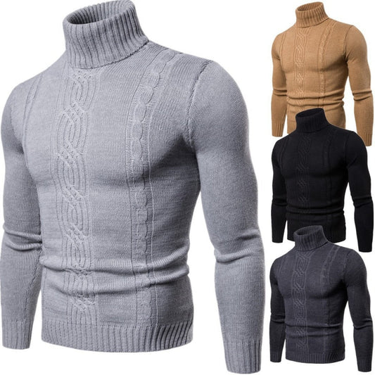 🧶 60% DE RÉDUCTION ! 🎉 Pull Homme Col Roulé – Torsadé, Coupe Ajustée & Matière Douce 🧥📦