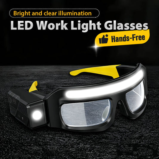 🔧 50% DE RÉDUCTION! 👓 Lunettes LED Mains Libres – Éclairage Intégré Réglable, Léger & Confortable pour Bricolage et Réparations ⚡