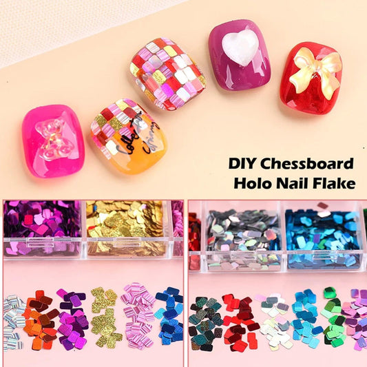 💅 50% DE RÉDUCTION MAINTENANT ! ✨ Ensemble de Paillettes Carrées 12 Couleurs pour Nail Art – Effet Lumineux, Facile à Appliquer & Professionnel 🎨