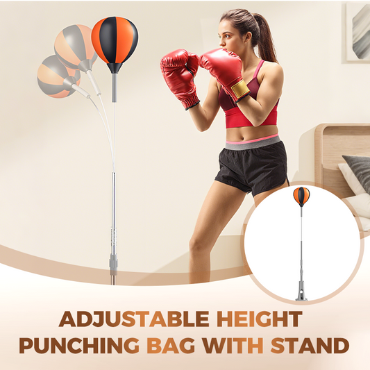 🥊 60% DE RÉDUCTION MAINTENANT ! 💥 Sac de Frappe Réglable en Hauteur avec Support – Stable, Durable & Entraînement Complet 🏋️‍♂️
