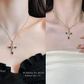 ✝️ ACHETEZ 2, OFFERT 1 ! ✨ Collier avec Pendentif en Croix en Strass Colorés – Éclat Brillant, Design Délicat & Cadeau Parfait 💖