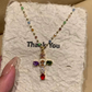✝️ ACHETEZ 2, OFFERT 1 ! ✨ Collier avec Pendentif en Croix en Strass Colorés – Éclat Brillant, Design Délicat & Cadeau Parfait 💖