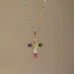 ✝️ ACHETEZ 2, OFFERT 1 ! ✨ Collier avec Pendentif en Croix en Strass Colorés – Éclat Brillant, Design Délicat & Cadeau Parfait 💖