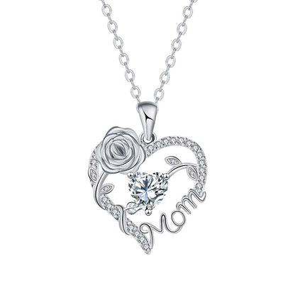 💖 60% DE RÉDUCTION MAINTENANT ! ✨ Collier Pendentif "Mom" avec Cœur en Rose – Design Émouvant, Finition Délicate & Cadeau Parfait 🎁
