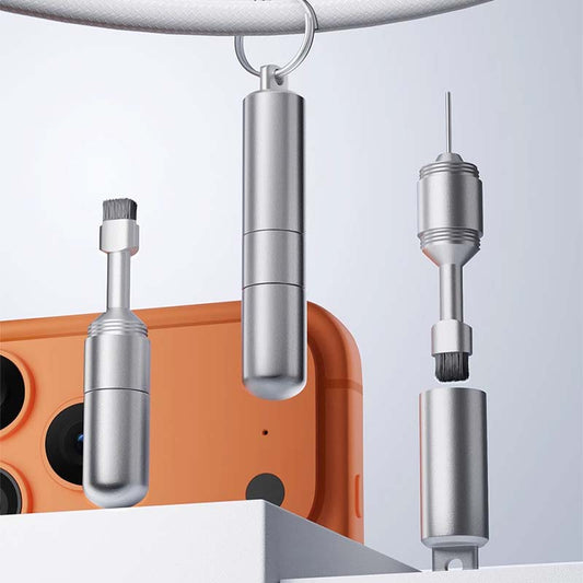 🔑 ACHETEZ 2, OFFERT 1 ! 🎧 Brosse 2 en 1 + Aiguille SIM en Alliage d'Aluminium – Compact, Accroche-Clés & Polyvalent ⚡