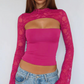 👚 50% DE RÉDUCTION ! 🌸 Haut ajouré à manches longues en dentelle – Élégant, respirant & parfait pour un look romantique au quotidien ✨