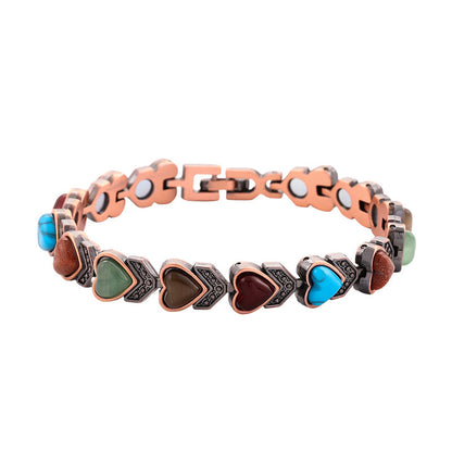🧲 60 % DE RÉDUCTION ! ✨ Bracelet magnétique en pierre – Finition cuivre antique, élégant et bien-être 💫