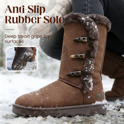 👢 60% DE RÉDUCTION ! ❄️ Bottes de Neige Mi-Mollet – Doublure Fausse Fourrure, Ultra-Chaudes & Semelle Antidérapante 🧥
