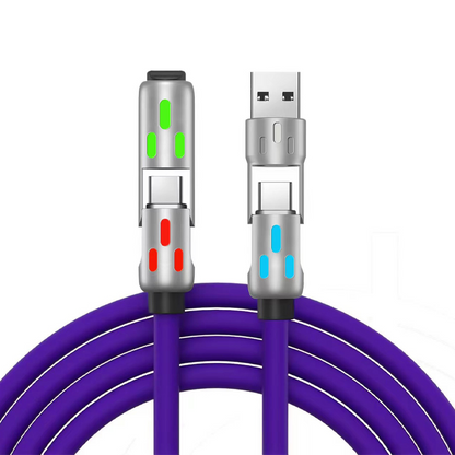 ✨ ACHETEZ 1, OBTENEZ 1 GRATUIT! 🔌 Câble de recharge rapide universel RGB 4 en 1 – 4 en 1 polyvalent, charge rapide & design lumineux – Compatible avec tous vos appareils 💡