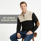 🧥 60% DE RÉDUCTION ! 🎨 Pull Homme à Col Boutonné – Style Color Block, Coupe Confortable & Renforts aux Coudes Durable 👔