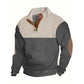 🧥 60% DE RÉDUCTION ! 🎨 Pull Homme à Col Boutonné – Style Color Block, Coupe Confortable & Renforts aux Coudes Durable 👔