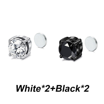 💎 50% DE RÉDUCTION ✨ Boucles d'Oreilles à Clip Magnétique en Zirconium – Sans perçage, 5 couleurs & 2 tailles (6-8 mm) – Élégantes, confortables & parfaites pour toutes les oreilles 💖