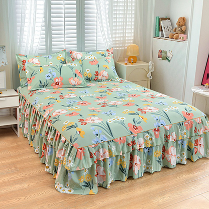 🌹 50% DE RÉDUCTION ! 🛏️ Jupe de Lit à Volants 3 Pièces – Tombé élégant, Facile à installer & Convient à toutes les saisons ✨