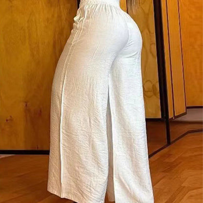 👖 60% DE RÉDUCTION ! ✨ Pantalon Taille Haute à Jambes Larges pour Femme – Avec Ceinture Décorative, Coupe Flatteuse & Style Urbain 🏙️