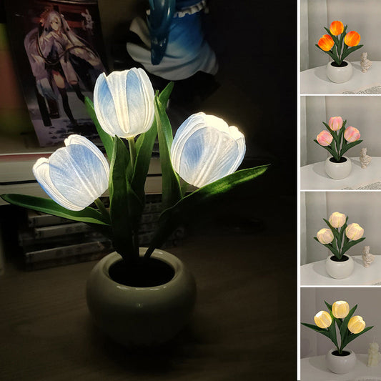 💡 50% DE RÉDUCTION! 🌷 Lampe de Table LED en Forme de Tulipe – Design Réaliste, Lumière Douce & Parfaite Pour La Chambre, Le Salon Ou En Cadeau 🎁