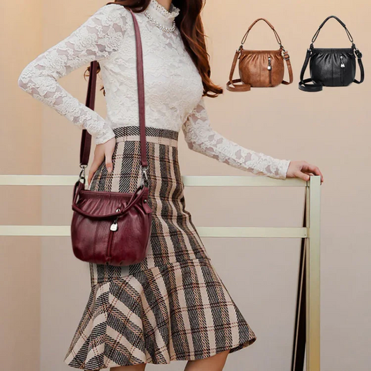👜 60% DE RÉDUCTION ! 💼 Sac à main cube en cuir – Design plissé, Léger & Polyvalent ✨