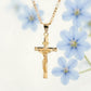 ✝️ 60% DE RÉDUCTION ! ✨ Collier Crucifix en Or – Motif INRI Détaillé, Chaîne Figaro Ajustable & Fini Durable 💛