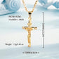 ✝️ 60% DE RÉDUCTION ! ✨ Collier Crucifix en Or – Motif INRI Détaillé, Chaîne Figaro Ajustable & Fini Durable 💛