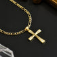✝️ 60% DE RÉDUCTION ! ✨ Collier Crucifix en Or – Motif INRI Détaillé, Chaîne Figaro Ajustable & Fini Durable 💛