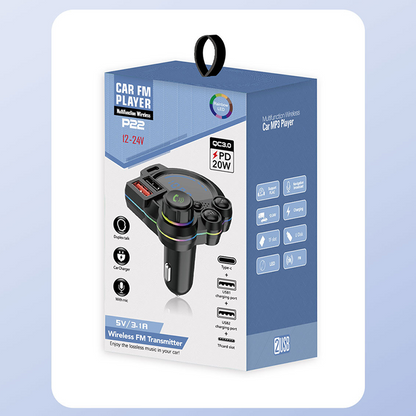 🔊 50% DE RÉDUCTION ✨ Transmetteur FM Bluetooth double port – Sans fil & charge rapide – Appels mains libres, lecture audio en streaming & recharge USB – idéal pour la voiture 🚗