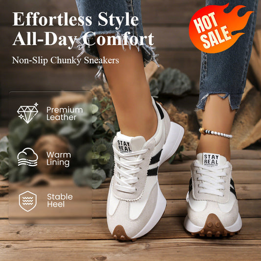👟 60% DE RÉDUCTION ! ✨ Baskets Épaisses Antidérapantes Décontractées pour Femmes – Confort Toute la Journée, Semelle Amortie & Style Polyvalent 🏃‍♀️
