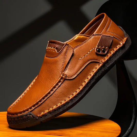 👞 50% DE RÉDUCTION! ✨ Chaussures Classiques en Cuir de Veau pour Homme – Sans Lacets, Confort Toute la Journée & Semelle Antidérapante 💼