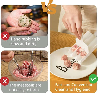 🍢 50% DE RÉDUCTION! 🍳 Machine à boulettes triple – Anti-adhérente, facile & 3 boulettes à la fois ✨