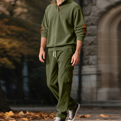 👕 60% DE RÉDUCTION ! 👖 Ensemble 2 Pièces Homme Pull & Pantalon Cargo – Style Urbain, Tissu Confortable & Coupe Moderne ✨