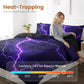 🛏️ 50% DE RÉDUCTION ! ⚡ Housse de couette Purple Lightning – Lot de 3 pièces, Matière respirante & Design électrisant 🌙
