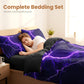 🛏️ 50% DE RÉDUCTION ! ⚡ Housse de couette Purple Lightning – Lot de 3 pièces, Matière respirante & Design électrisant 🌙