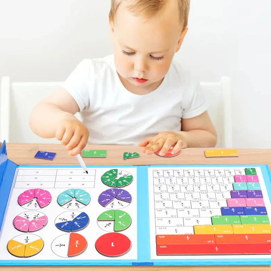 🧩 60% DE RÉDUCTION ! 🏆 Puzzle de Fractions Magnétiques pour Enfants – Apprentissage Ludique, Pièces Aimantées & Design de Livre Pratique 📚